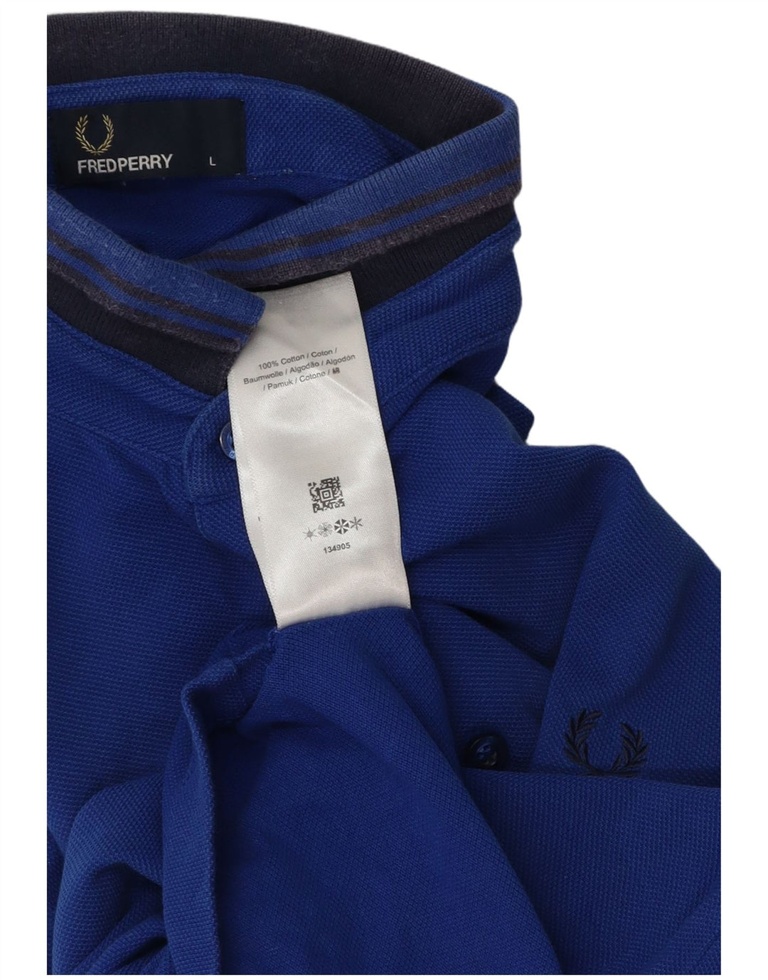 Мужская рубашка-поло Fred Perry в большую синюю полоску из хлопка
