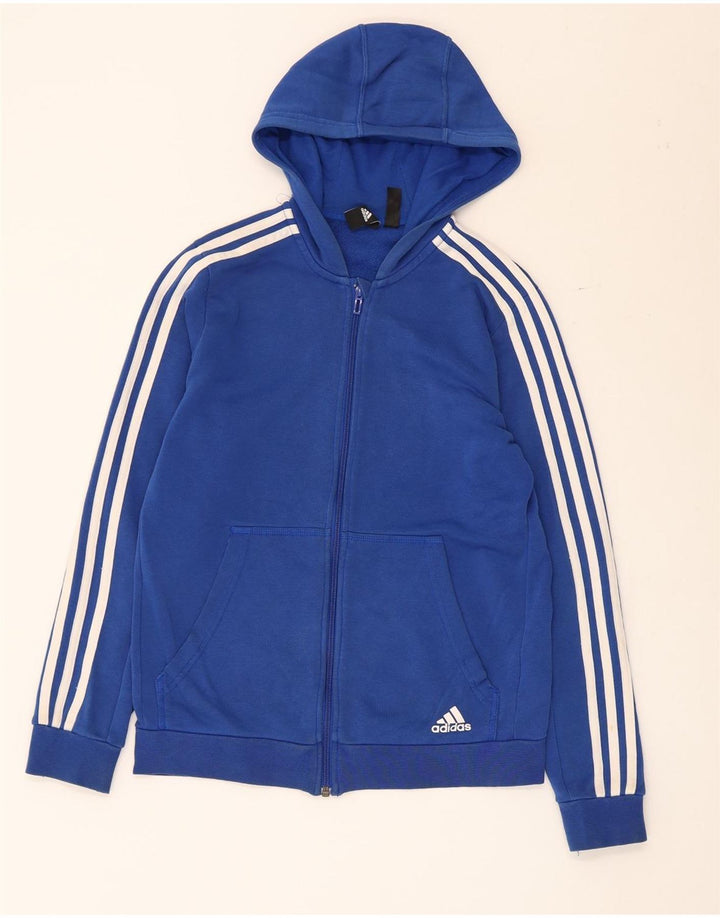 Свитер с капюшоном на молнии для мальчиков Adidas 13-14 лет, синий