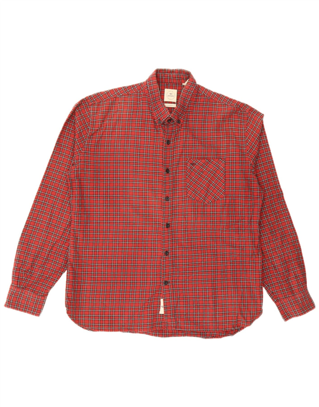 Мужская фланелевая рубашка Dockers стандартного кроя, большая красная клетка, хлопок