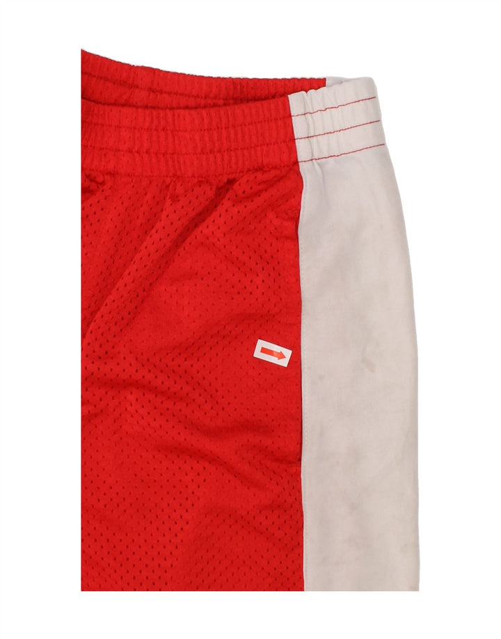 CHAMPION Boys Graphic Sport Shorts 9-10 Years Medium Red Colourblock Vintage Champion and Second-Hand Champion from Messina Hembry 
