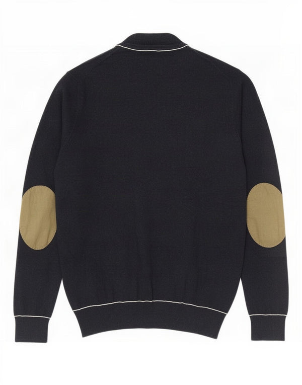Мужской кардиган Massimo Dutti, средний темно-синий хлопковый свитер