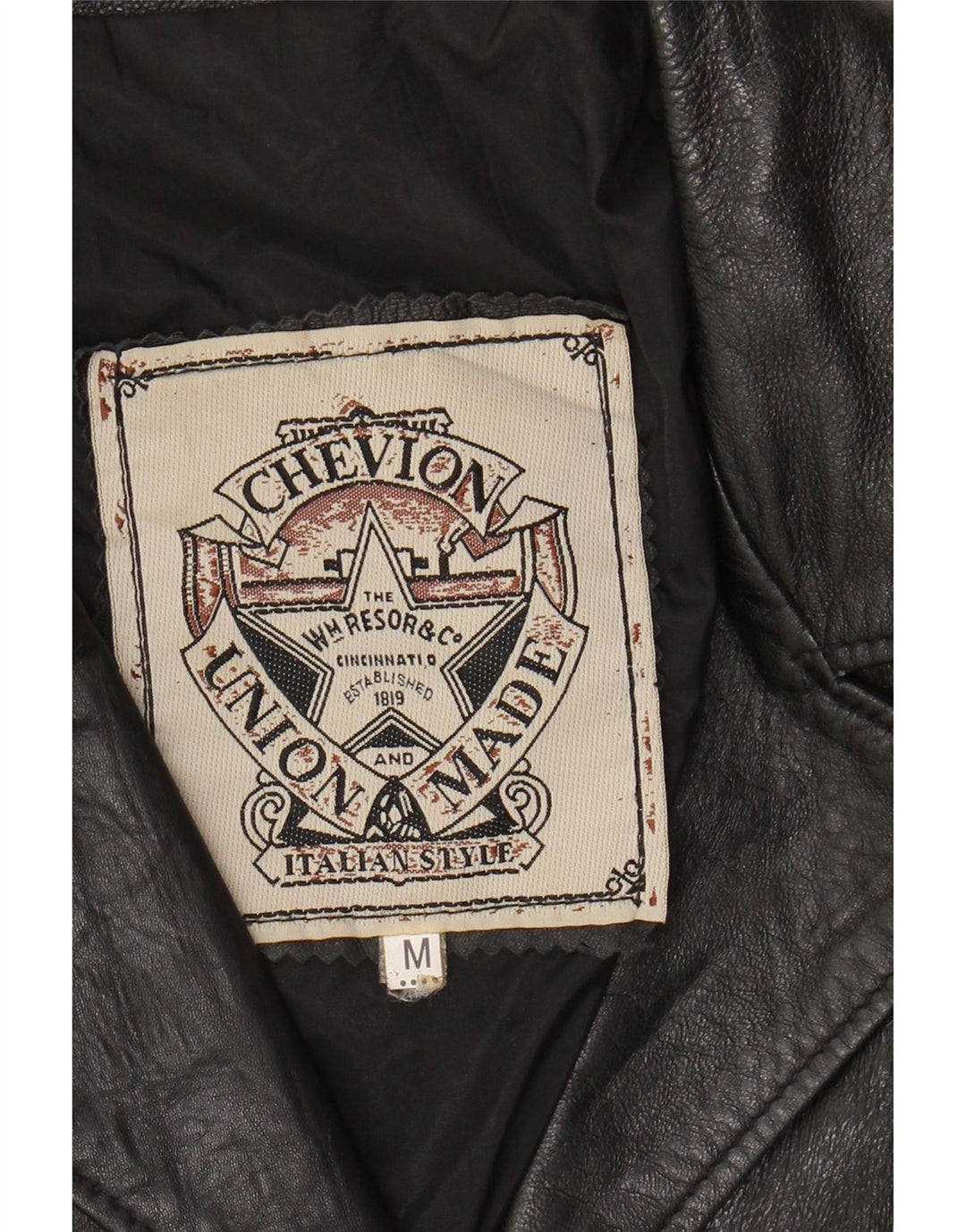 Куртка женская кожаная VINTAGE UK 14, средняя черная