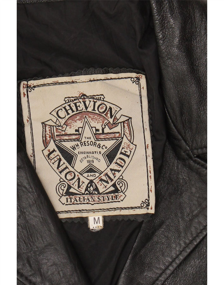 Куртка женская кожаная VINTAGE UK 14, средняя черная