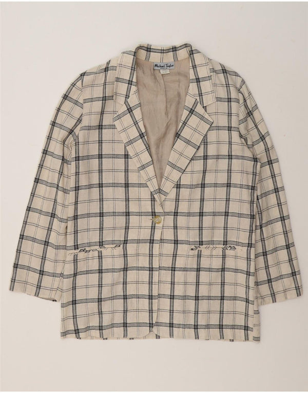 Женский удлиненный пиджак оверсайз Michael Taylor UK 16, большой бежевый