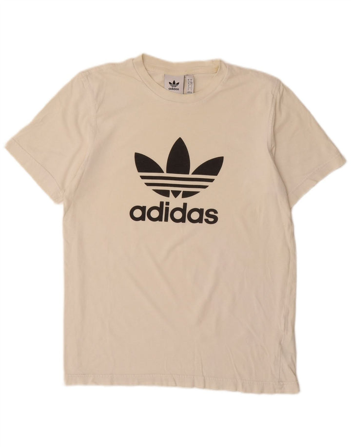 Мужская футболка с рисунком ADIDAS, маленький белый хлопковый топ