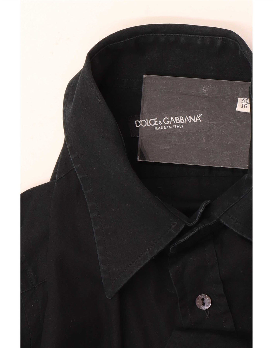 Мужская рубашка Dolce & Gabbana, размер 41, 16, большая черная