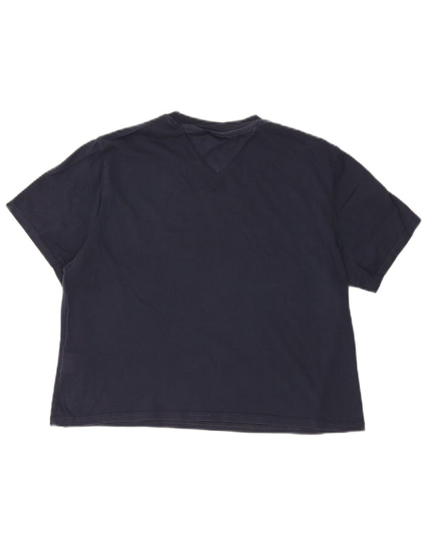 Женская укороченная футболка с рисунком Tommy Hilfiger Top UK 14 Medium Navy Blue