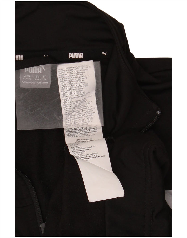 Спортивный костюм PUMA для мальчиков, верхняя куртка 15–16 лет, черный полиэстер с цветными блоками