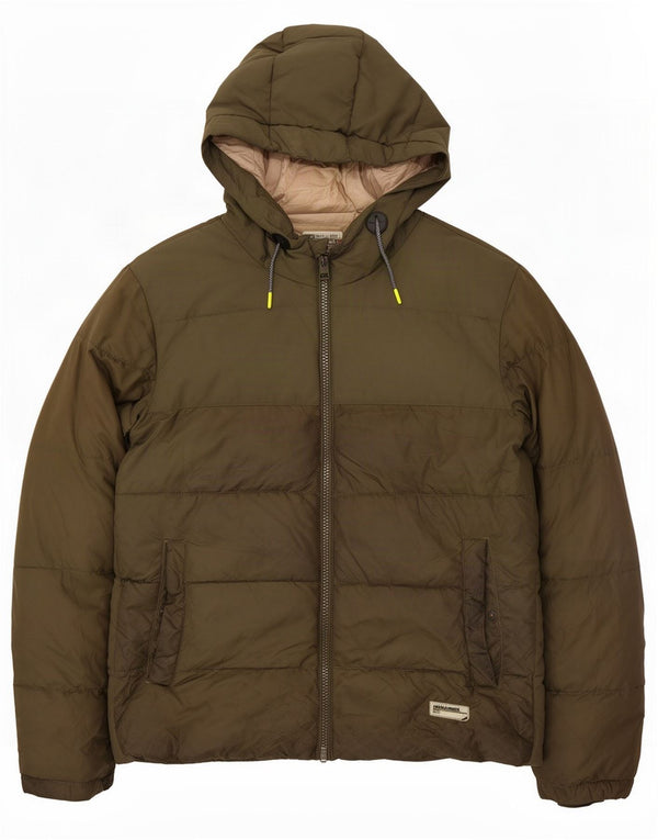 Мужская утепленная куртка Jack & Jones с капюшоном UK 42 XL, хаки, полиэстер