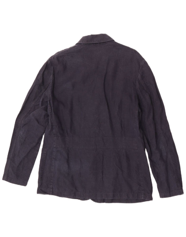 Мужская куртка Massimo Dutti UK 40, большая, темно-синяя, льняная