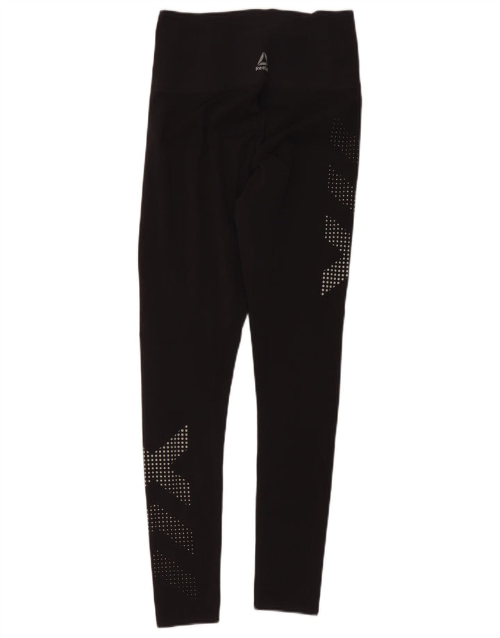 Женские леггинсы с рисунком Reebok UK 10, маленькие черные