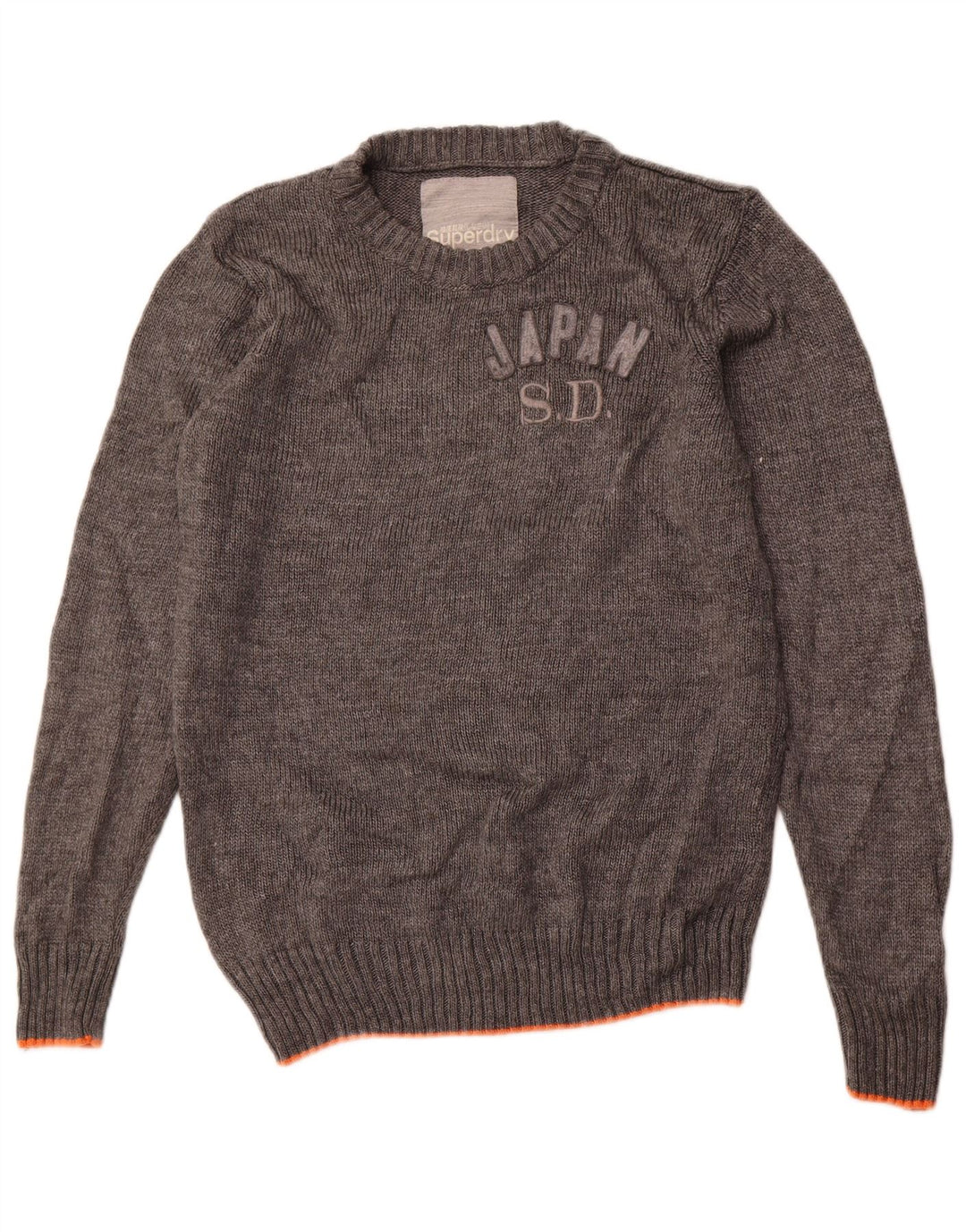 Мужской джемпер с круглым вырезом Superdry, большой серый акрил