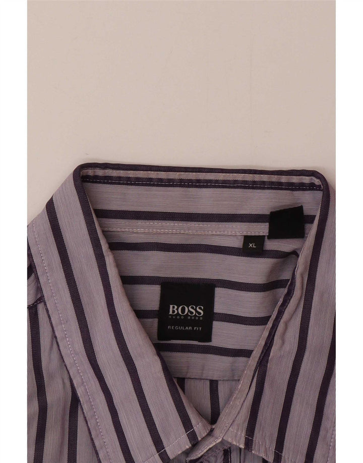 Мужская рубашка обычного кроя Hugo Boss XL в фиолетовую полоску