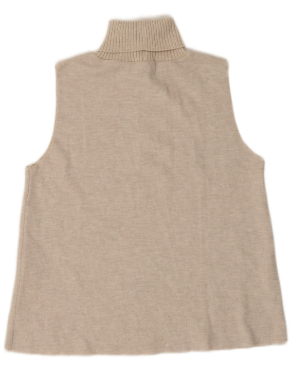 Женская майка Zara Vest UK 14, большой размер, бежевый полиэстер