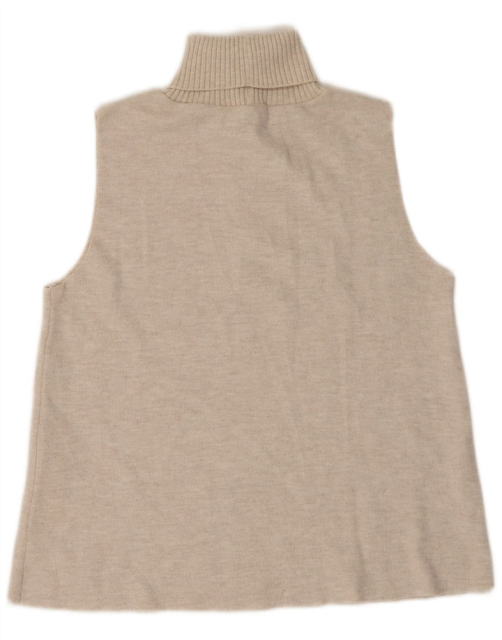 Женская майка Zara Vest UK 14, большой размер, бежевый полиэстер