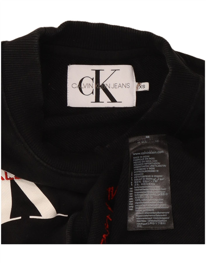 CALVIN KLEIN JEANS Женский свитер-свитшот оверсайз UK 6 XS Черный