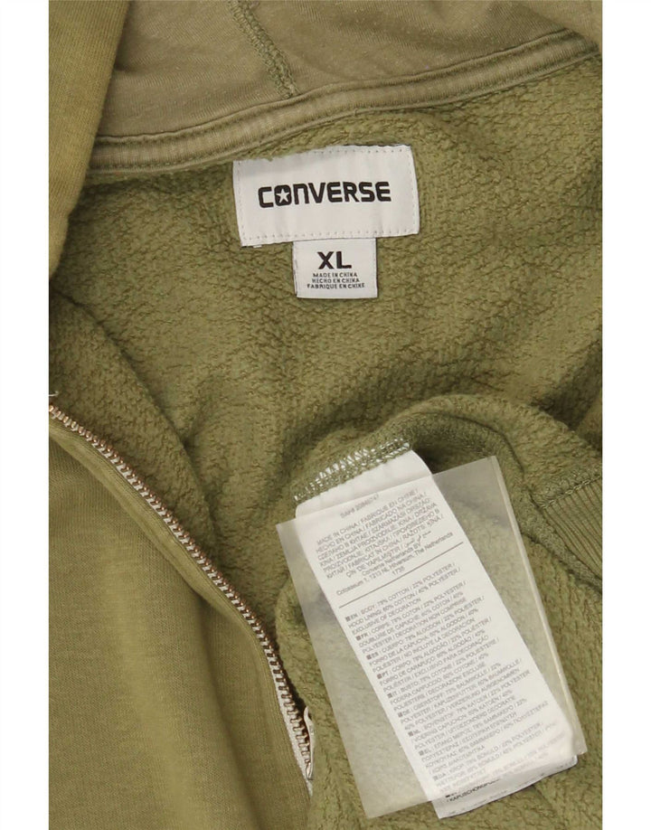 Мужской свитер с капюшоном на молнии Converse XL, зеленый хлопок