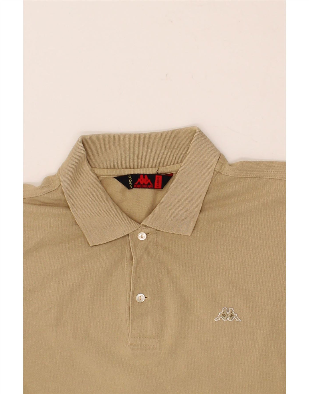 KAPPA Mens Polo Shirt XL Beige Cotton Vintage Kappa and Second-Hand Kappa from Messina Hembry 