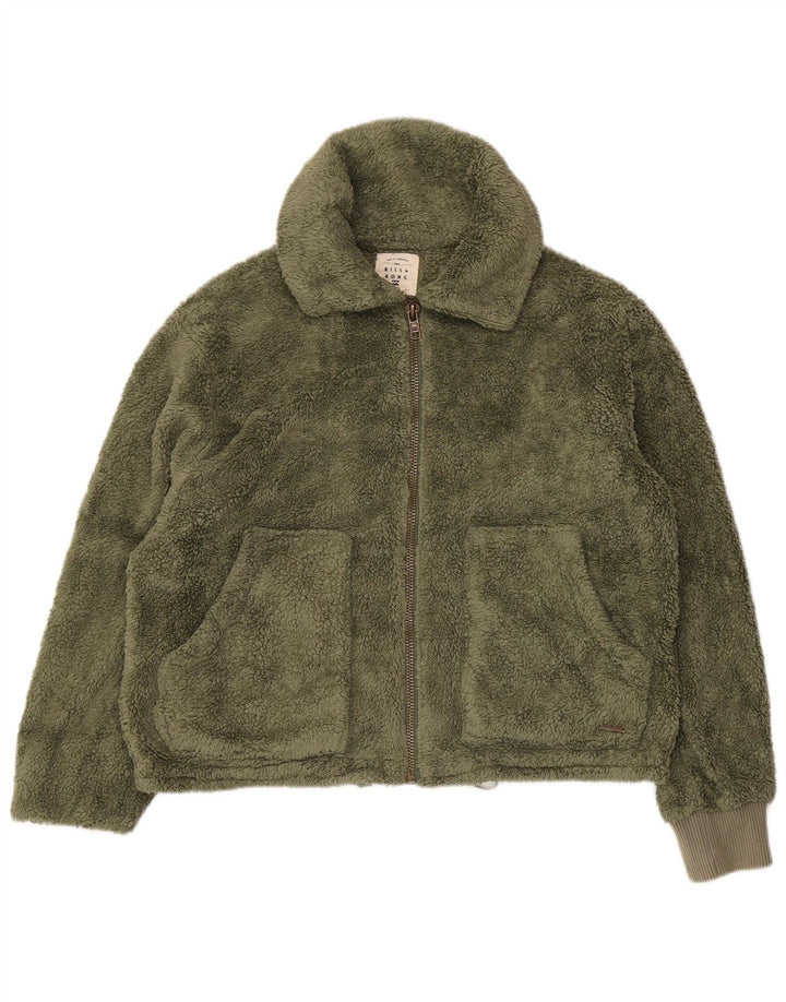 Женская флисовая куртка Billabong большого размера UK 10, маленький зеленый полиэстер