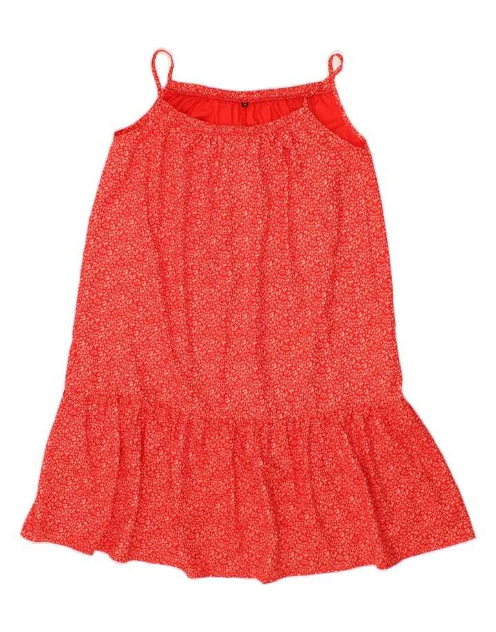 VINTAGE Womens Sundress UK 14 Medium Red Floral Vintage Vintage and Second-Hand Vintage from Messina Hembry 