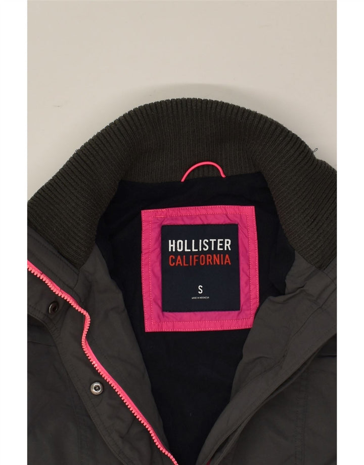 Куртка ветровка женская HOLLISTER UK 10 маленькая серая из полиэстера