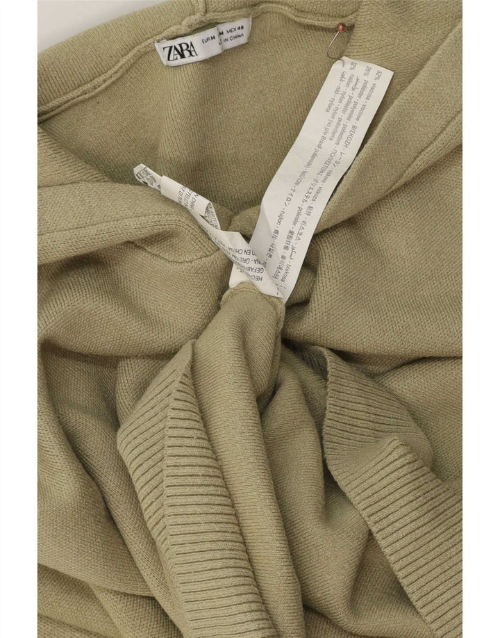 Мужской джемпер с капюшоном Zara, средний хаки, вискоза