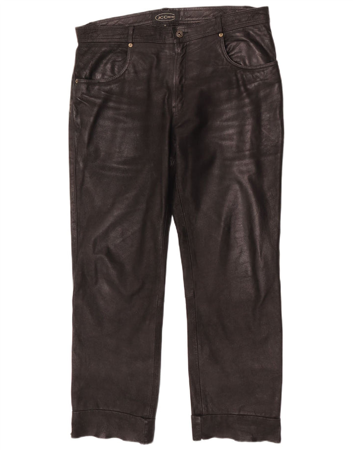 Мужские кожаные брюки JCC W38 L30 черные кожаные