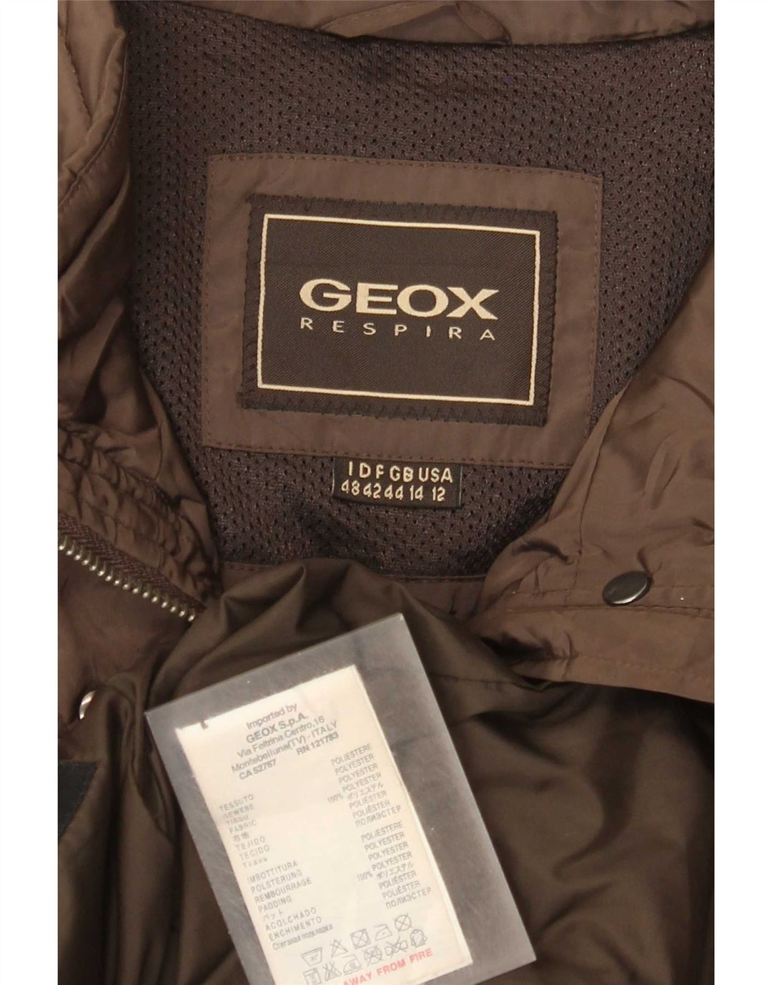 Женская куртка Geox UK 14, большая, коричневая, полиэстер