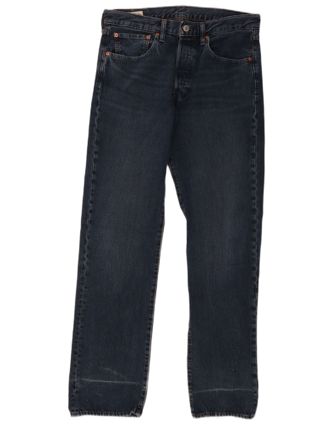 LEVI'S Mens 501 Straight Jeans W31 L32 Navy Blue Cotton