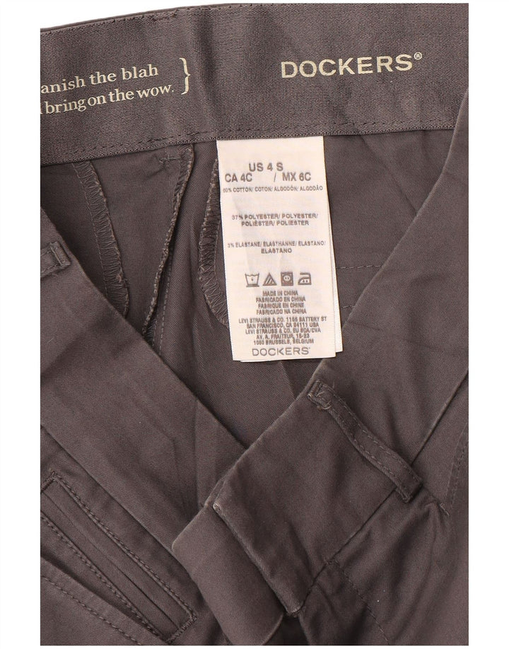 Женские прямые повседневные брюки DOCKERS, размер США 4, маленький W30 L30, серый полиэстер