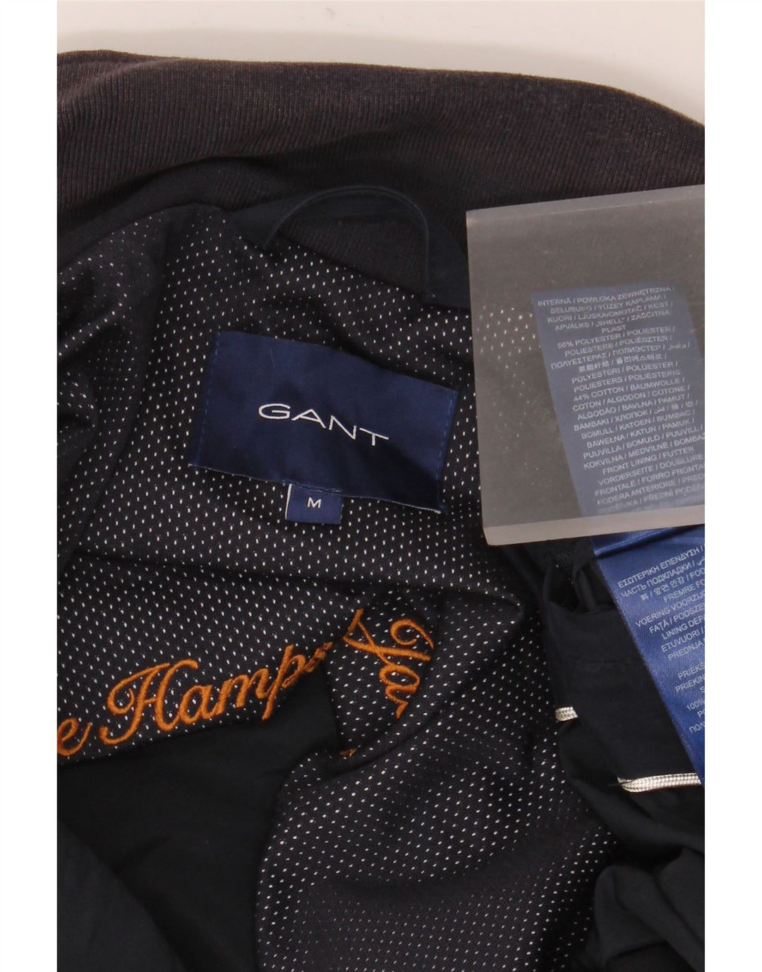 Мужская куртка-бомбер Gant UK 38, средний темно-синий полиэстер