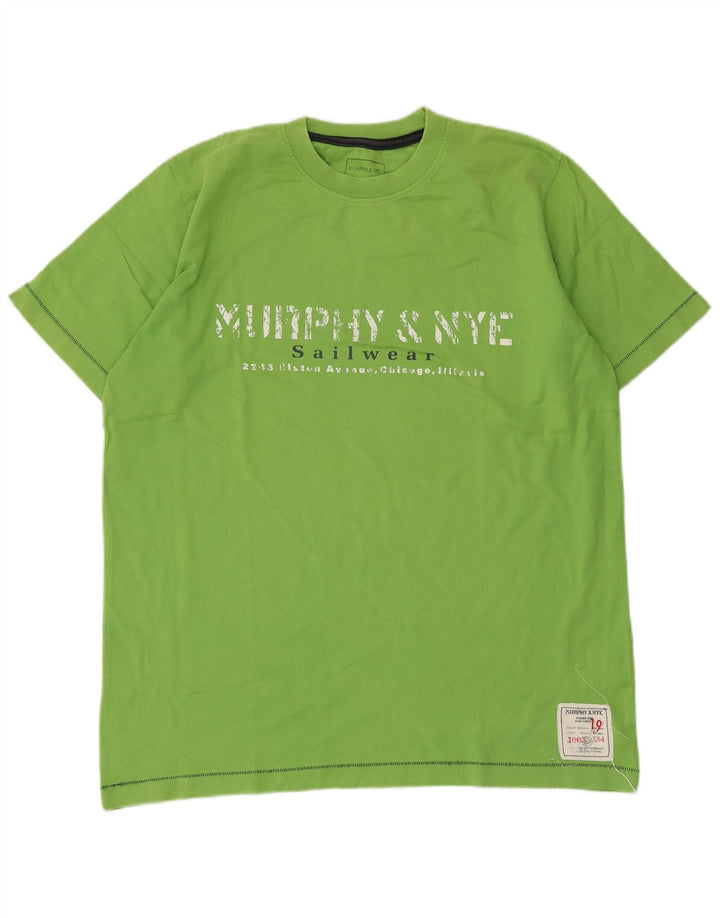 Мужская футболка с рисунком Murphy & Nye, хлопковый топ среднего зеленого цвета