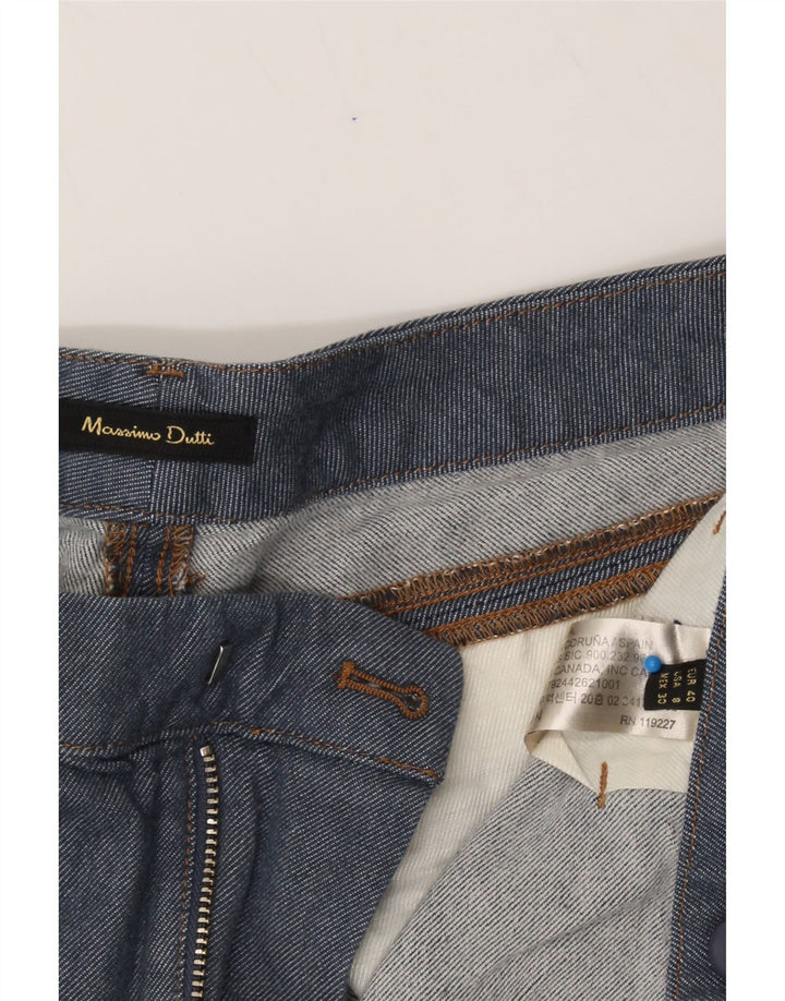MASSIMO DUTTI Womens Straight Cropped Trousers EU 40 Medium W30 L25 Blue Vintage Massimo Dutti and Second-Hand Massimo Dutti from Messina Hembry 
