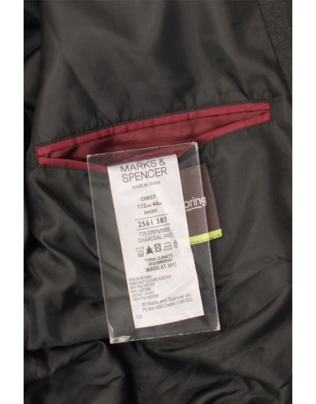 Мужской короткий пиджак на двух пуговицах Marks & Spencer UK 44 XL, серый полиэстер