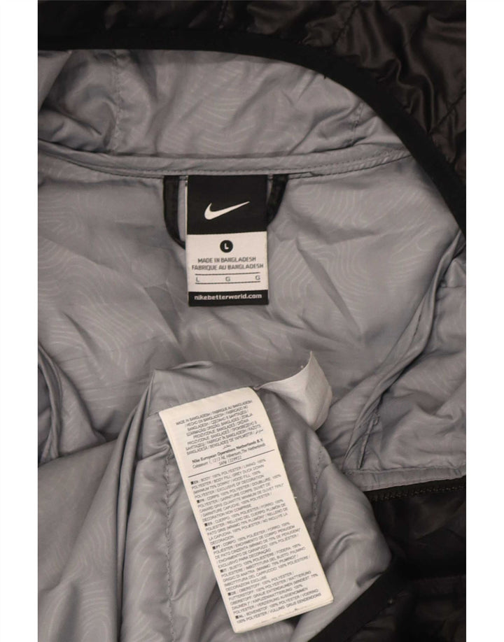 Мужская утепленная куртка с капюшоном Nike UK 40, большая черная полиэстер