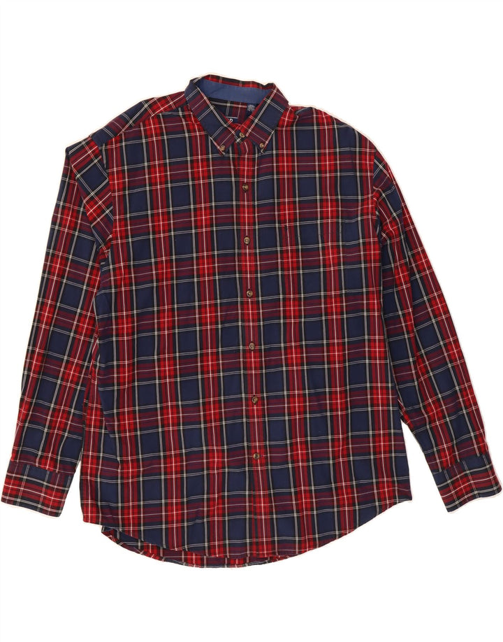 IZOD Mens Shirt Large Red Check Cotton Vintage Izod and Second-Hand Izod from Messina Hembry 
