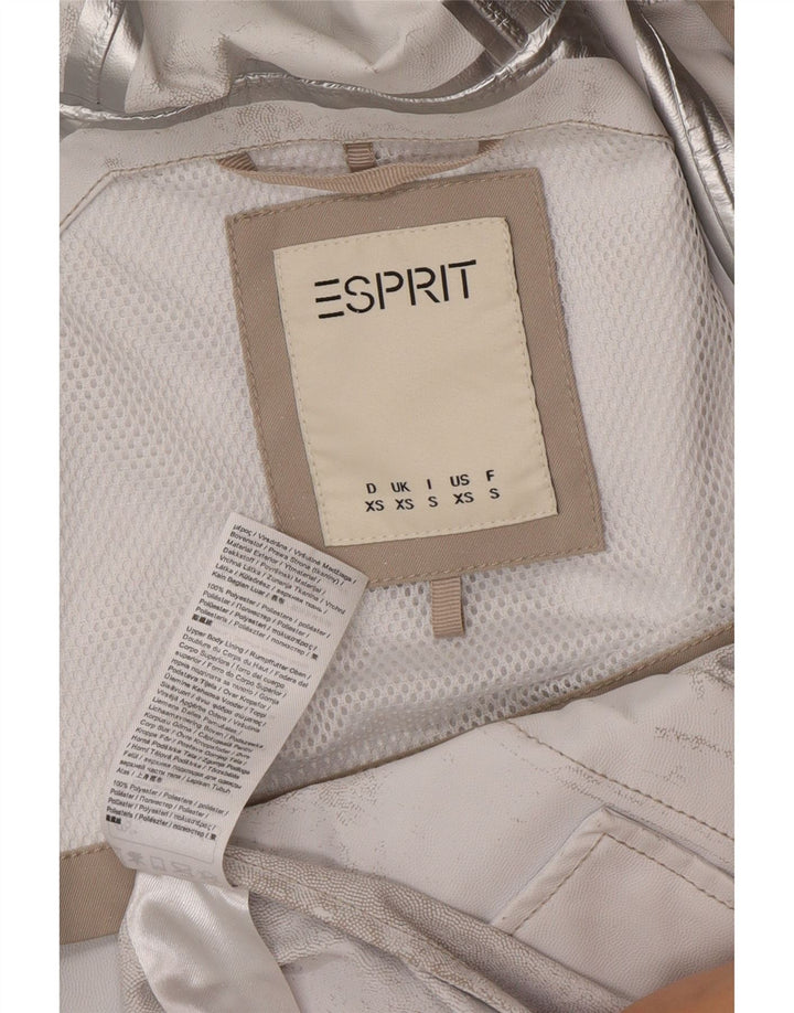 Esprit Женский плащ большого размера с капюшоном UK 6 XS Бежевый Полиэстер