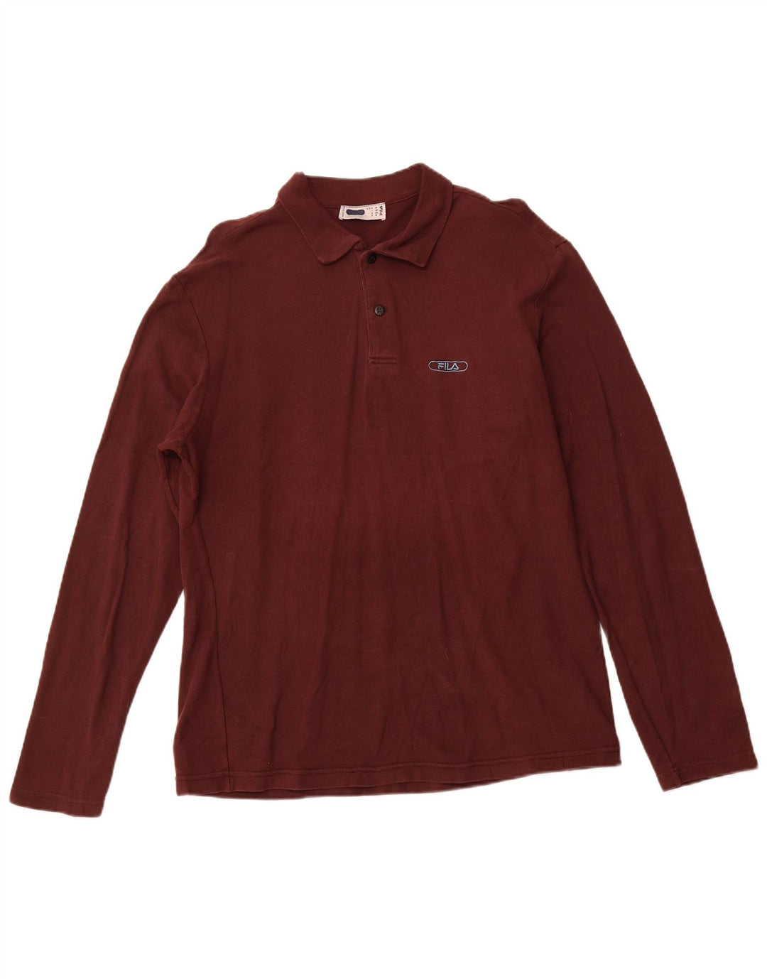 Мужская рубашка-поло с длинным рукавом Fila, средний бордовый цвет