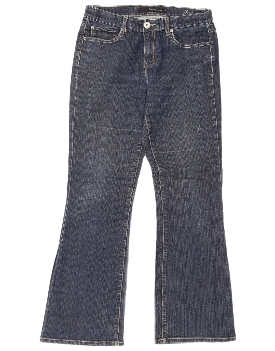 Женские расклешенные джинсы CALVIN KLEIN US 8, средние W32 L31, темно-синие, хлопок