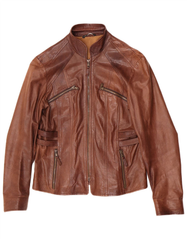 Винтажная женская кожаная куртка IT 44 Medium Brown Leather