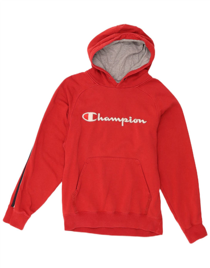 Мужской джемпер с капюшоном Champion, красный, цветной блок, средний размер