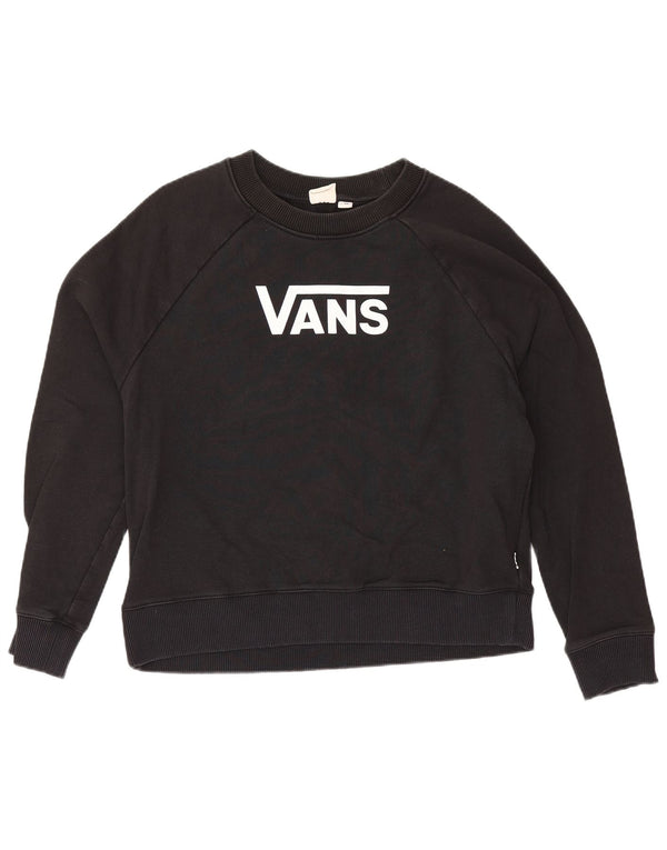 Женский джемпер свободного кроя Vans с рисунком UK 6 XS, черный хлопок