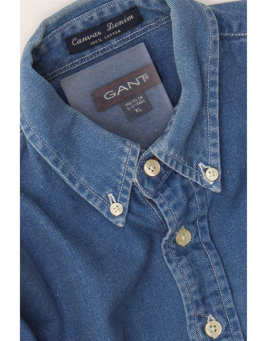 Рубашка Gant для мальчиков 11-12 лет, XL, синяя, хлопок