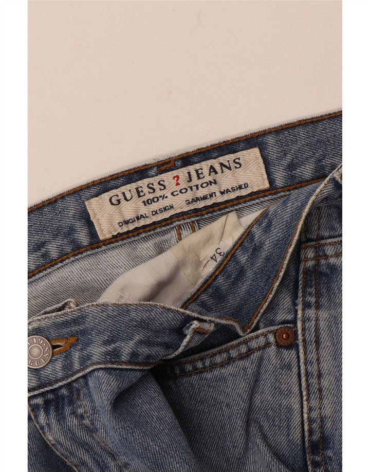 Мужские потертые прямые джинсы Guess W34 L31 синие
