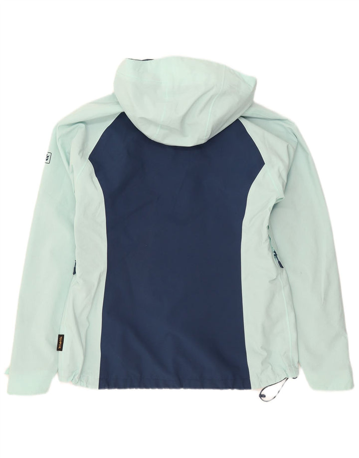 Женская дождевик с капюшоном Jack Wolfskin, Великобритания, 10/12, средний синий, цветные блоки
