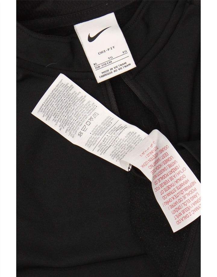 Пуловер с графическим принтом NIKE для мальчиков, спортивный костюм, топ 13–14 лет, размер XL, черный