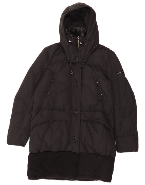 PEUTEREY Женское стеганое пальто с капюшоном IT 48 XL Черный Полиамид с цветными блоками