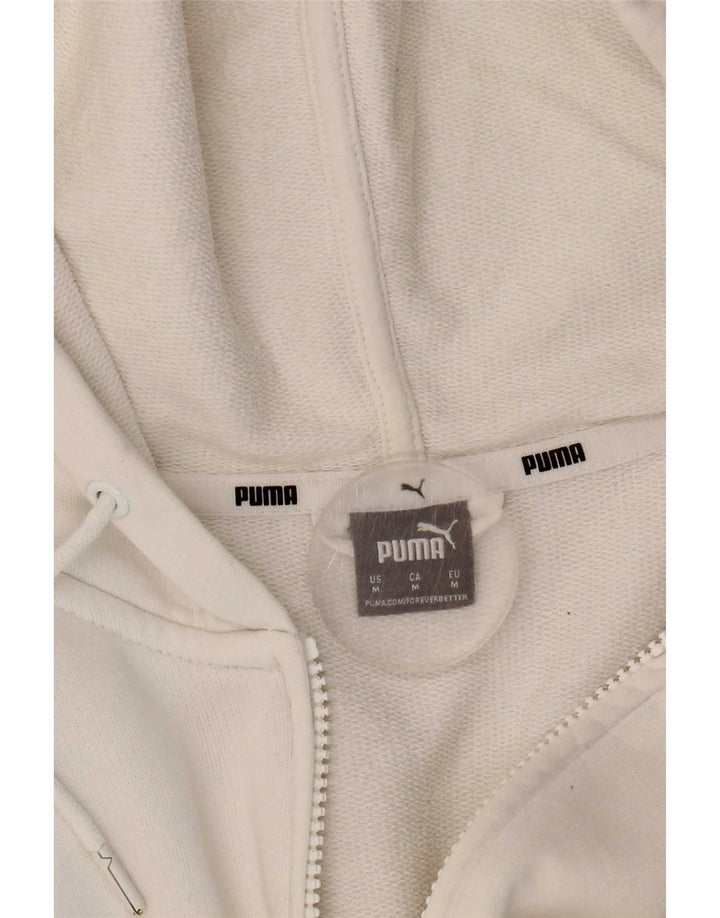 Женский укороченный свитер с капюшоном на молнии Puma UK 14, средний белый