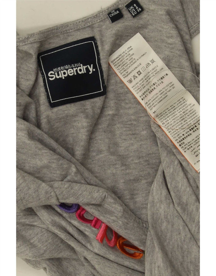 Женский жилет с рисунком Superdry UK 8, маленький серый хлопок