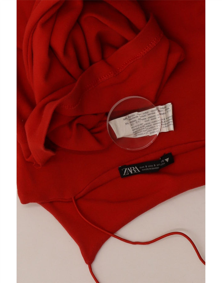 Женский сарафан Zara UK 8, маленький красный, хлопок